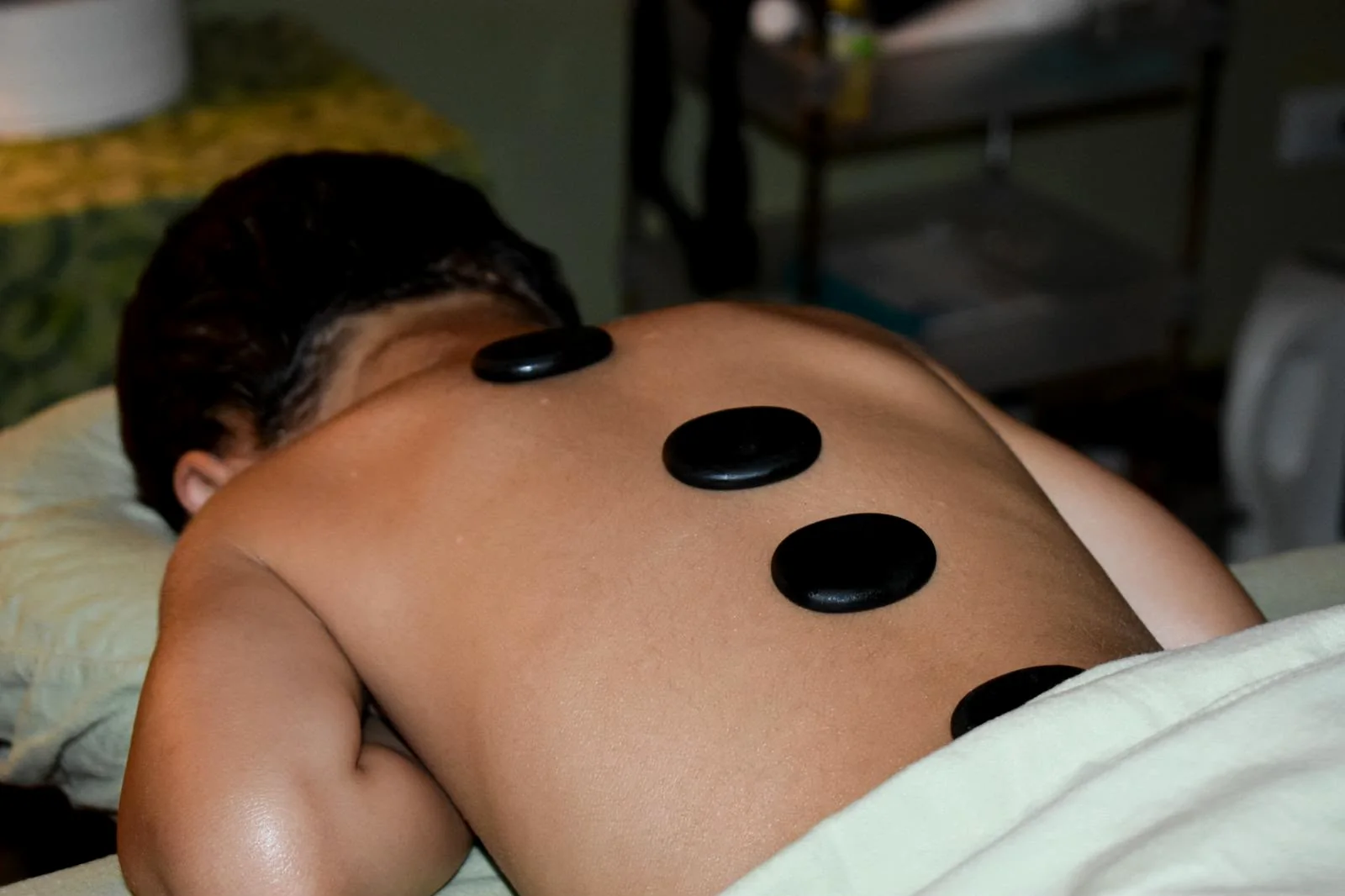 Hot stone massage treatment at Mar Spa